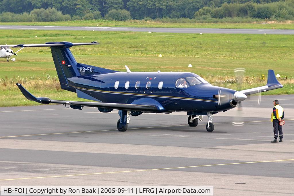 HB-FOI, 1996 Pilatus PC-12/45 C/N 157, Waiting for clearance to taxi to the runway