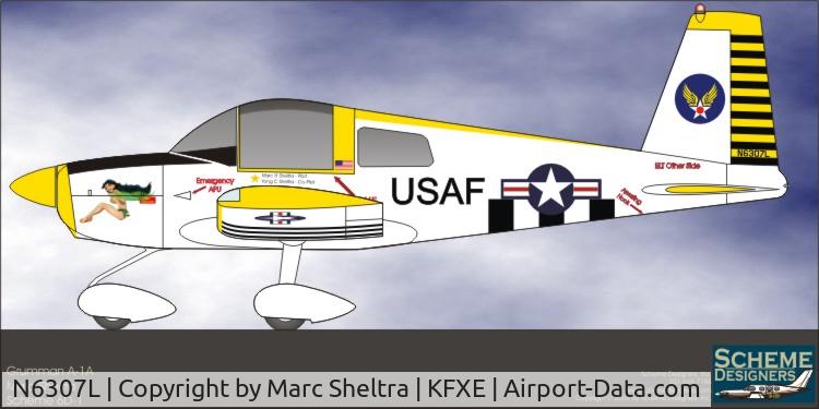 N6307L, 1971 American Aviation AA-1A Trainer C/N AA1A-0307, Side view-ne concept