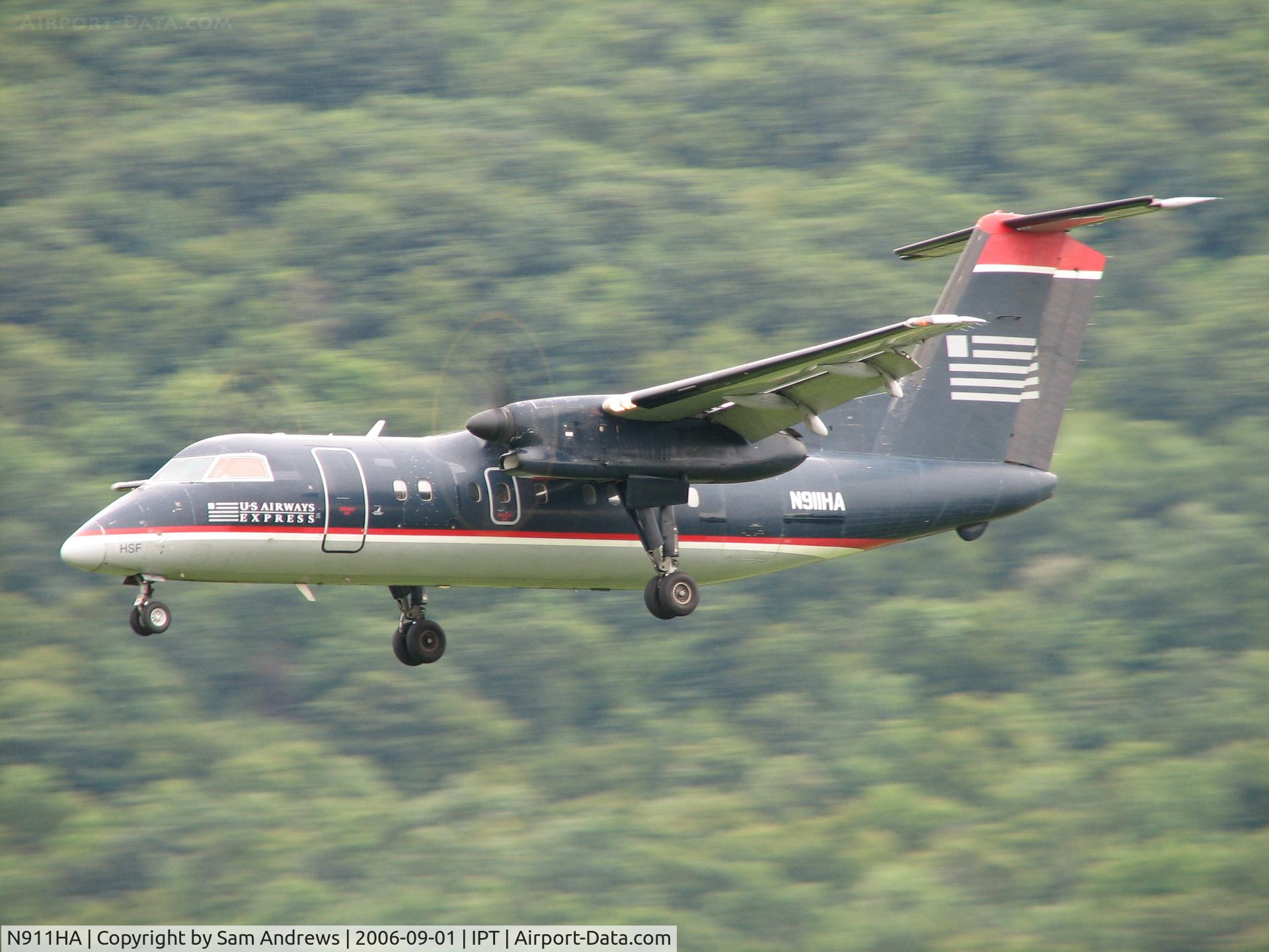 N911HA, De Havilland Canada DHC-8-102 Dash 8 C/N 034, Short finall for a really sweet landing.