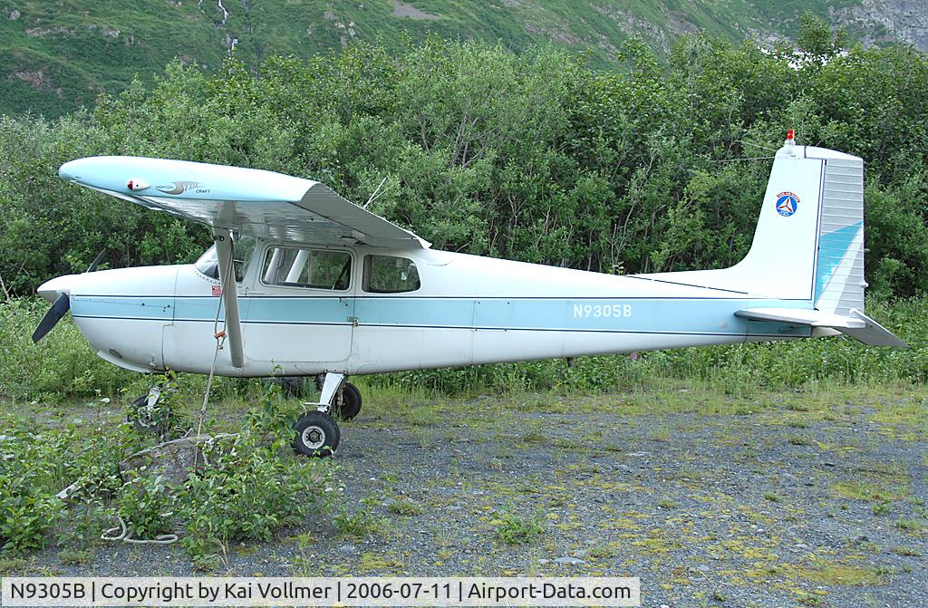 N9305B, 1958 Cessna 175 Skylark C/N 55105, parked at Whittier,AK airstrip