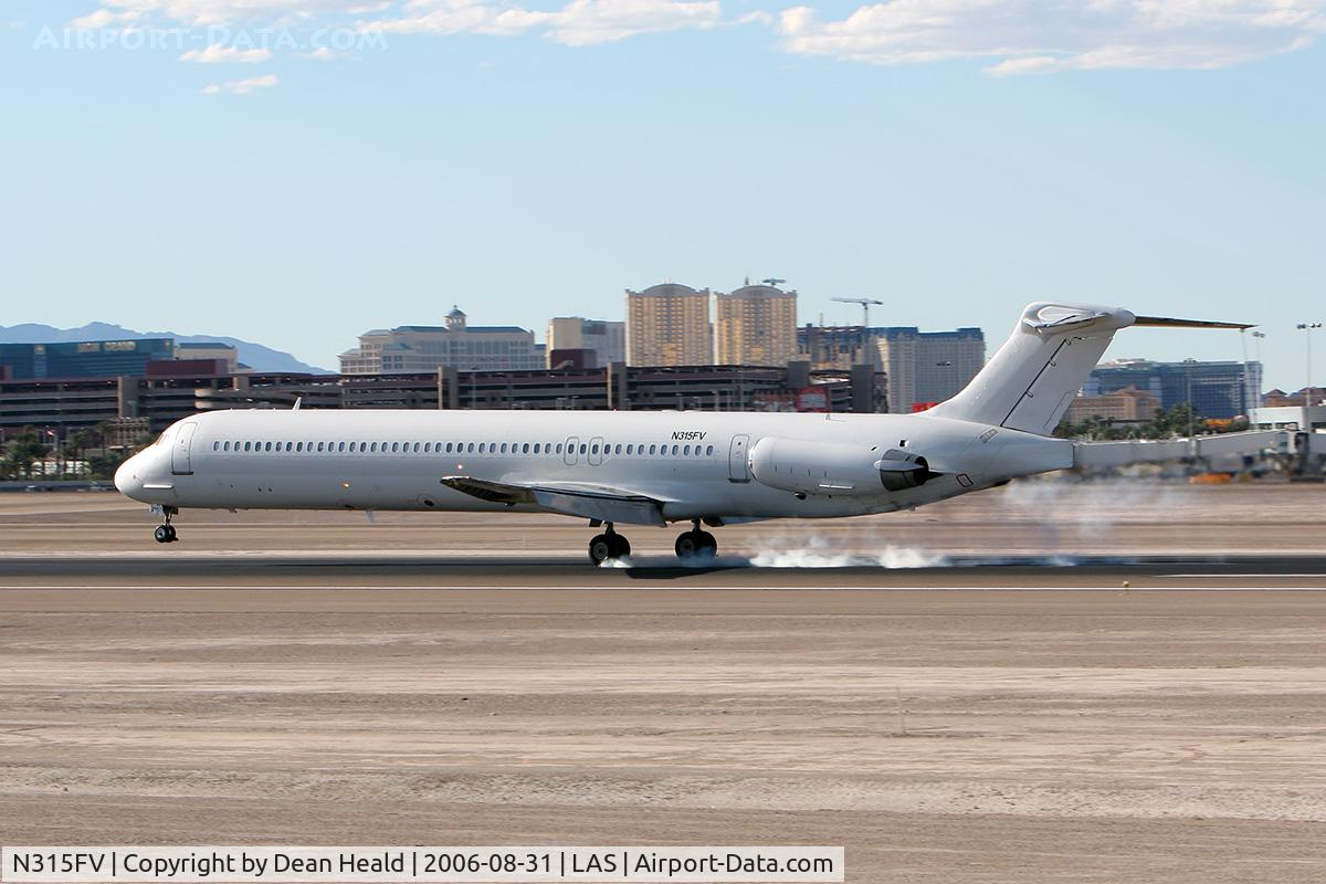 N315FV, 1988 McDonnell Douglas MD-83 (DC-9-83) C/N 49707, Finova Capital Corporation N315FV touching down on RWY 25L.