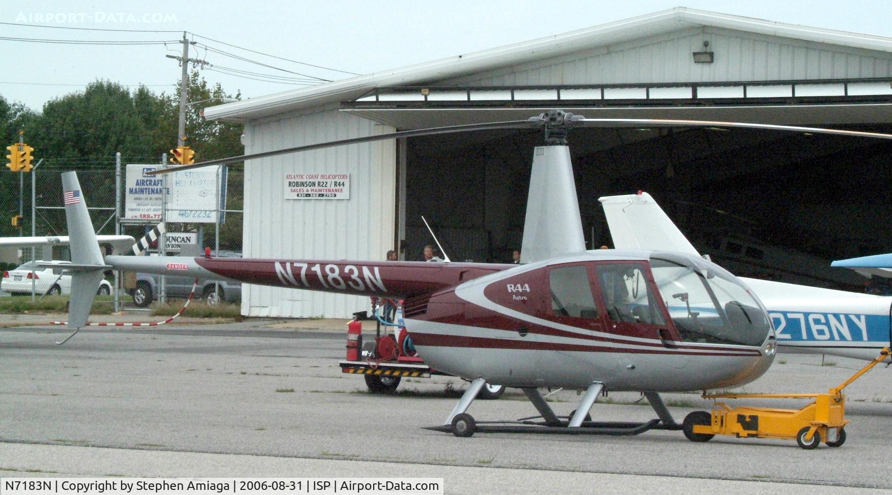 N7183N, 2000 Robinson R44 C/N 0703, R44 Raven on the A&P ramp...