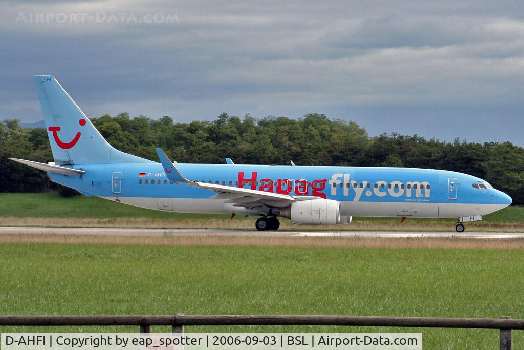 D-AHFI, 1999 Boeing 737-8K5 C/N 27984, Departing on runway 16 as HFL167 to PMI