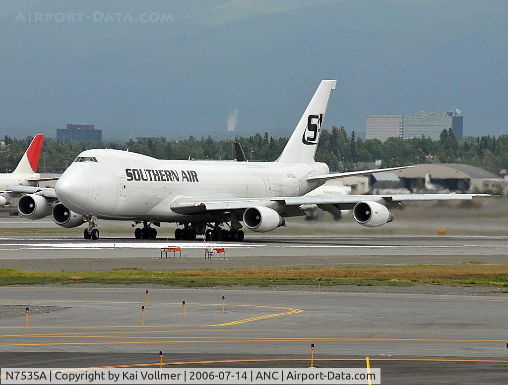 N753SA, 1979 Boeing 747-228F C/N 21787, taking off Rwy 24L
