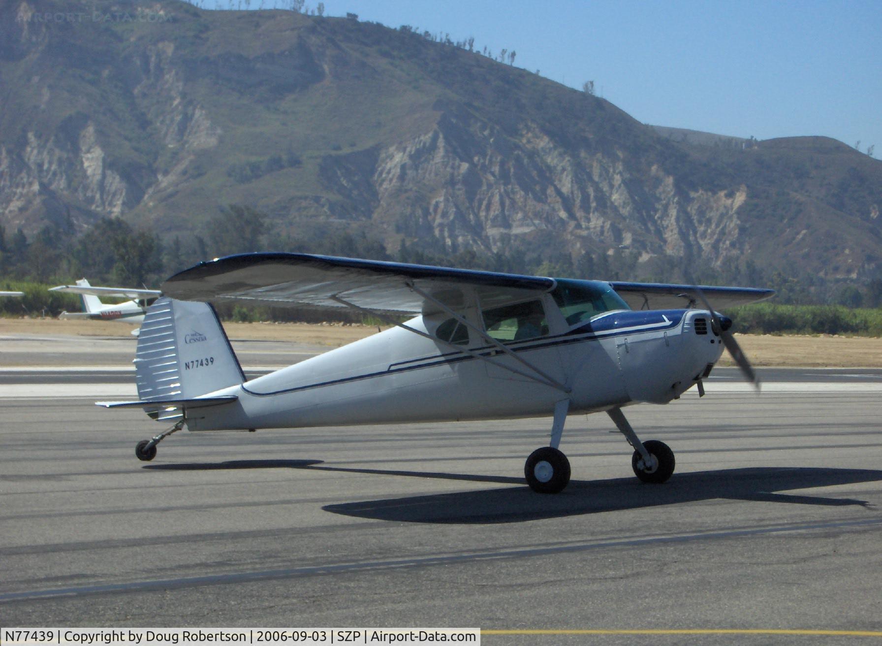 N77439, 1947 Cessna 140 C/N 11881, 1947 Cessna 140, Continental C85 85 Hp, taxi turn after landing