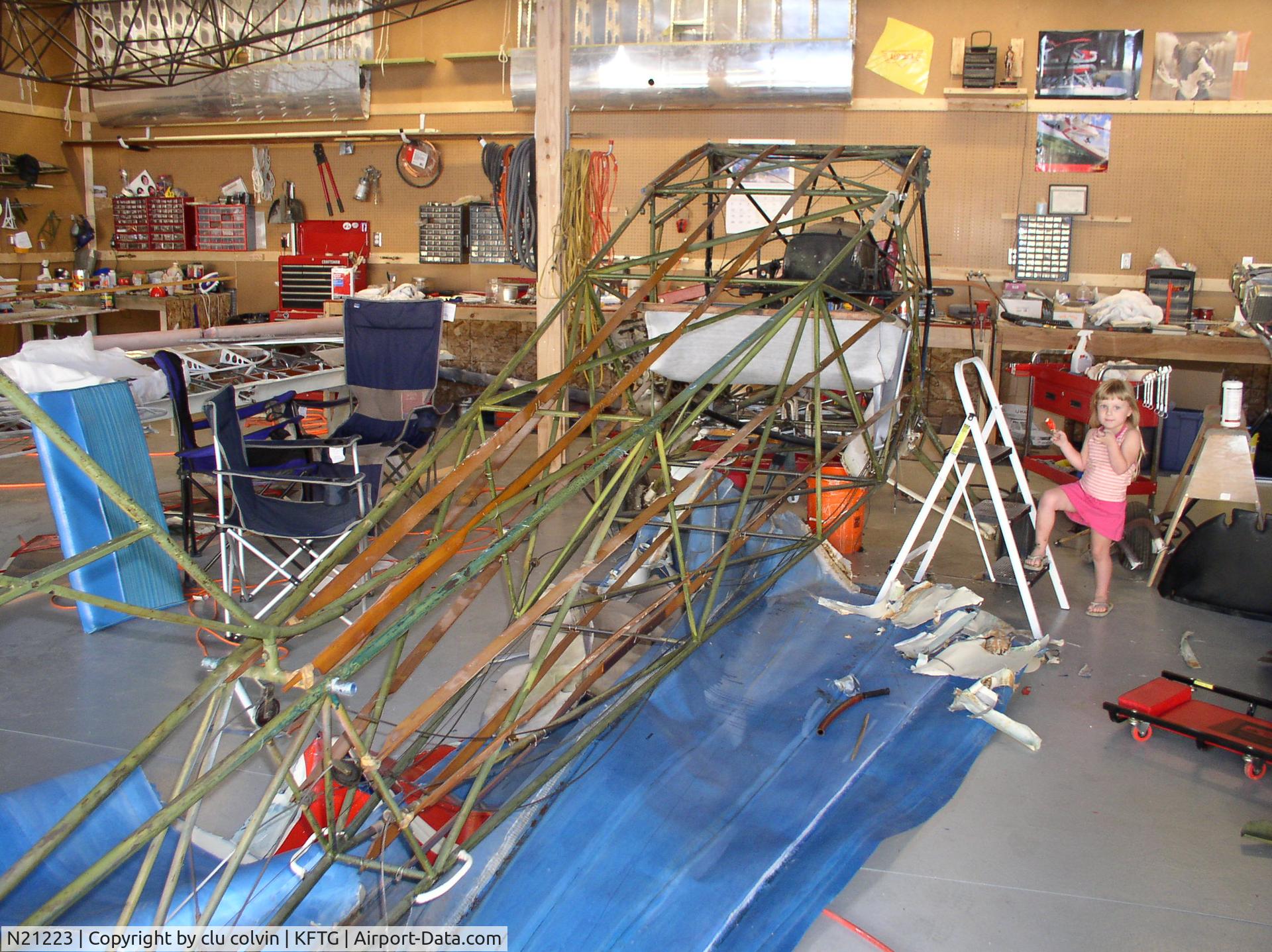 N21223, 1938 Taylorcraft BC-65 C/N 1013, damaged after engine failure in restoration now