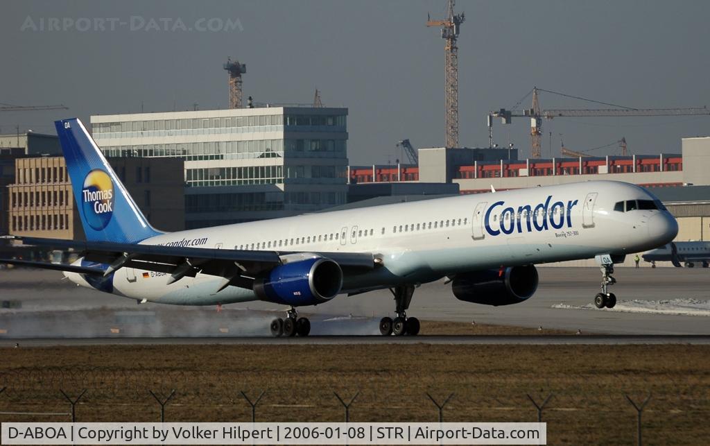 D-ABOA, 1998 Boeing 757-330 C/N 29016, touch down at str