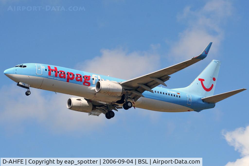 D-AHFE, 1998 Boeing 737-8K5 C/N 27979, completing a flight to/from PMI