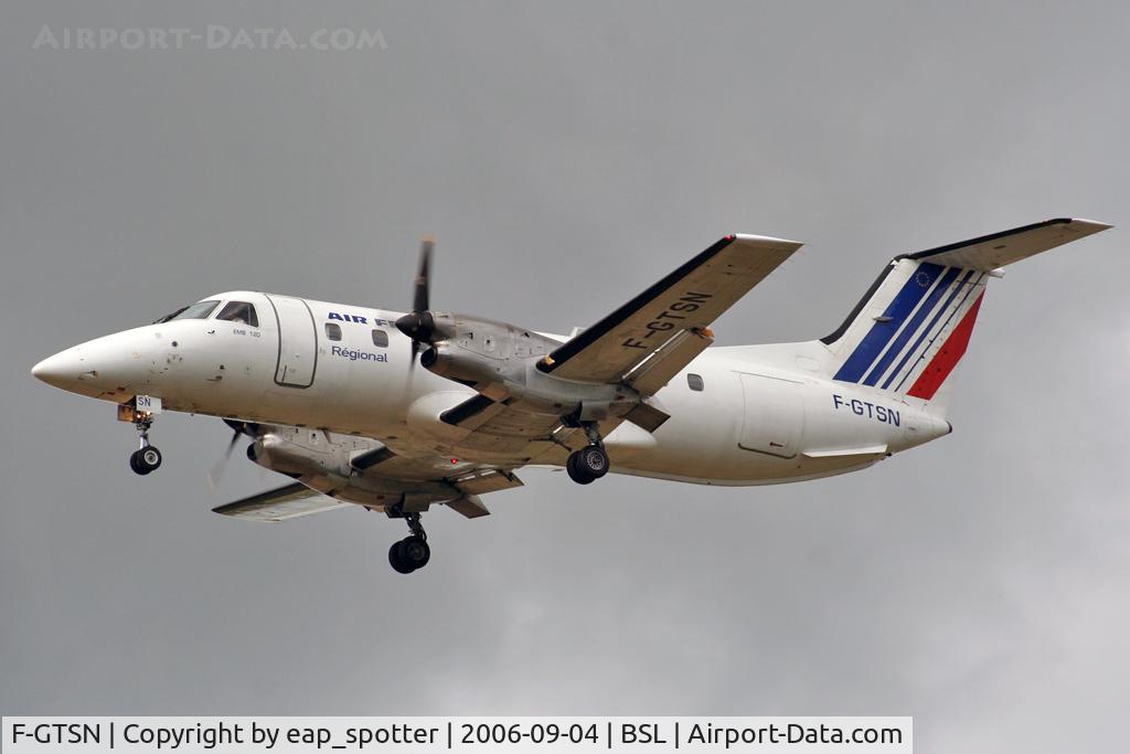 F-GTSN, 1988 Embraer EMB-120ER Brasilia C/N 120099, inbound as Regional 3152 from Clermont-Ferrand