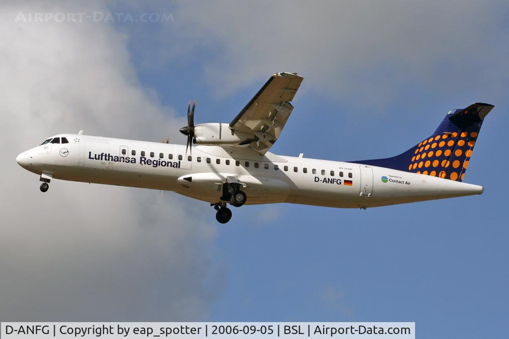 D-ANFG, 2001 ATR 72-212A C/N 658, inbound from MUC as Lufthansa3822