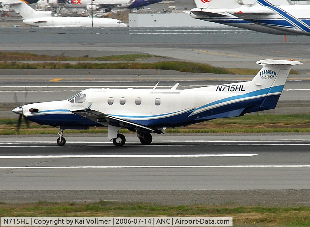 N715HL, 1999 Pilatus PC-12/45 C/N 292, taking off Rwy 24L