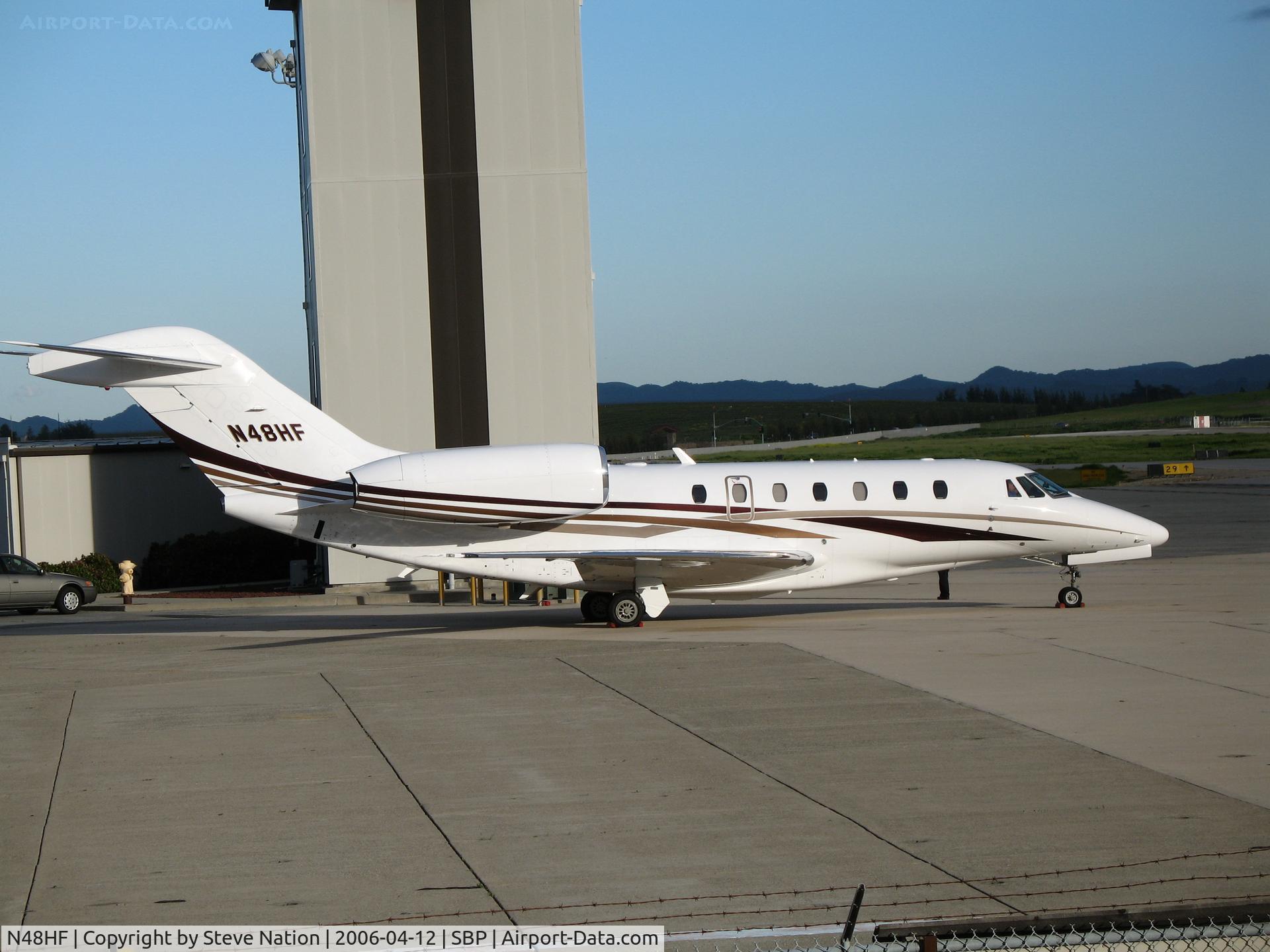 N48HF, 2003 Cessna 750 Citation X Citation X C/N 750-0220, 2003 Cessna 750 in late afternoon sun @ San Luis County Regional Airport, CA