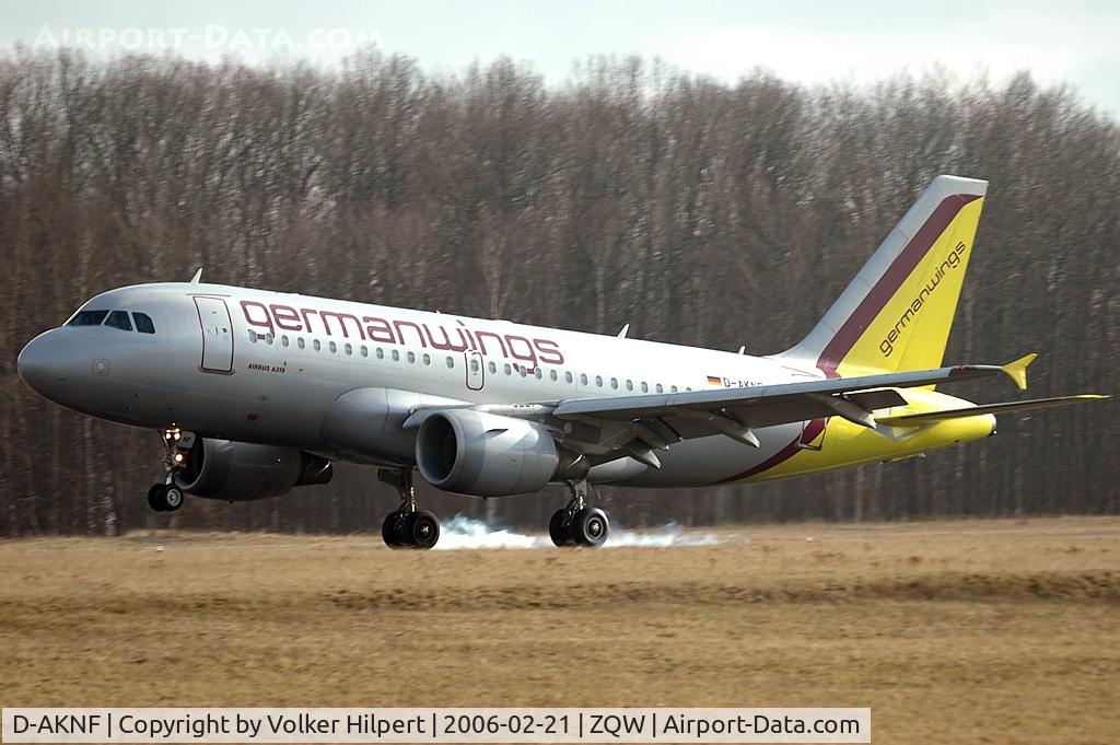 D-AKNF, 1997 Airbus A319-112 C/N 0646, touch-and-gos at zqw