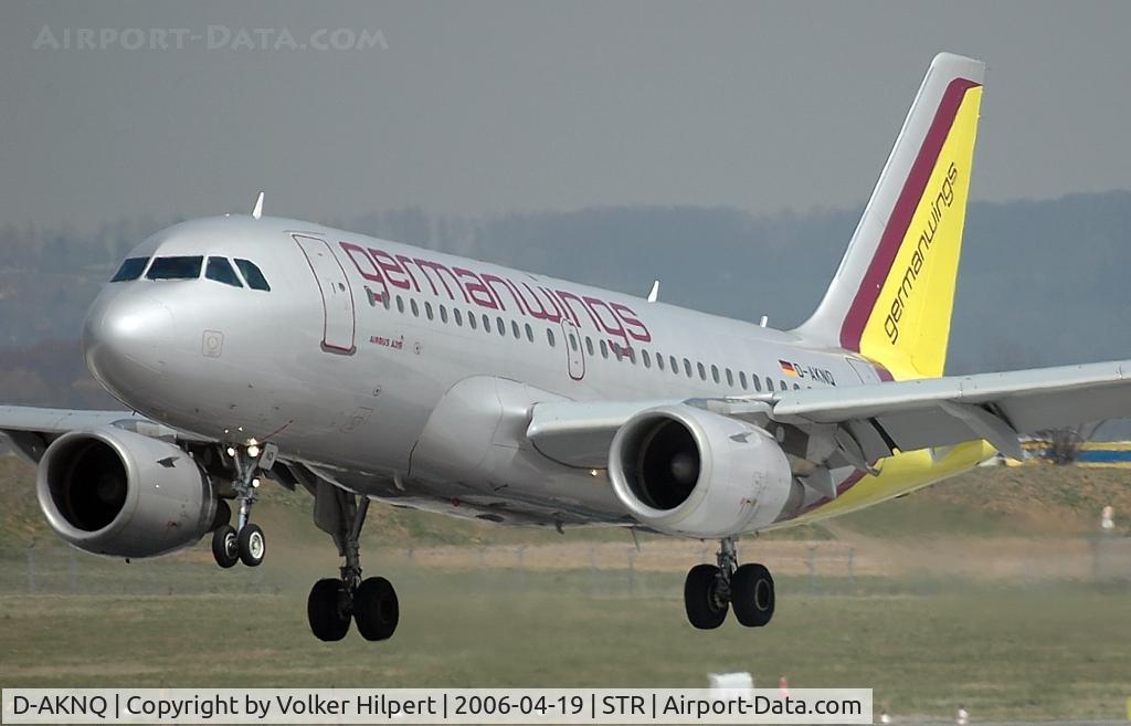 D-AKNQ, 2000 Airbus A319-112 C/N 1170, touch down at str