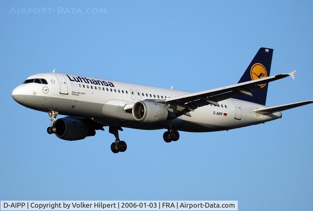 D-AIPP, 1990 Airbus A320-211 C/N 110, on final at fra