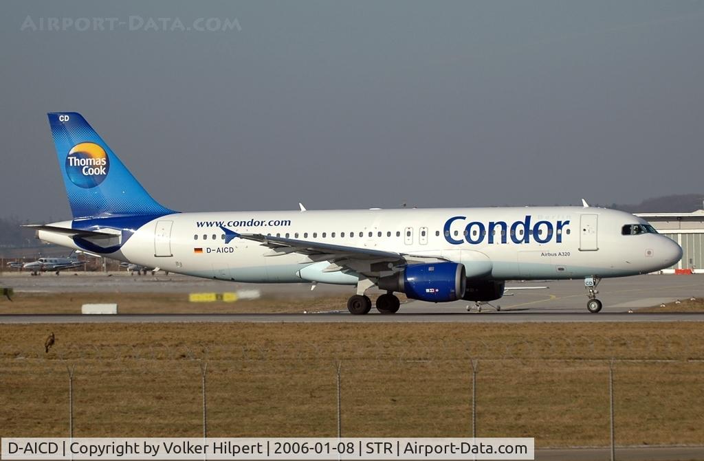 D-AICD, 1998 Airbus A320-212 C/N 0884, touch down at str