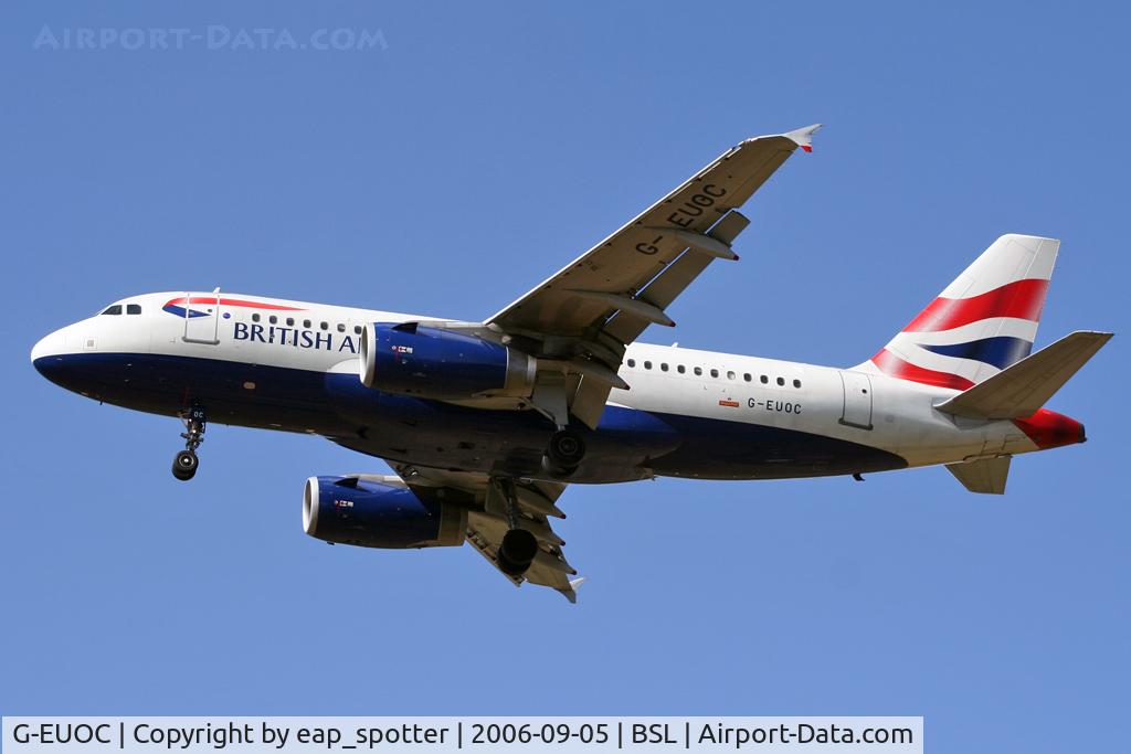 G-EUOC, 2001 Airbus A319-131 C/N 1537, as Speedbird 752 from London Heathrow