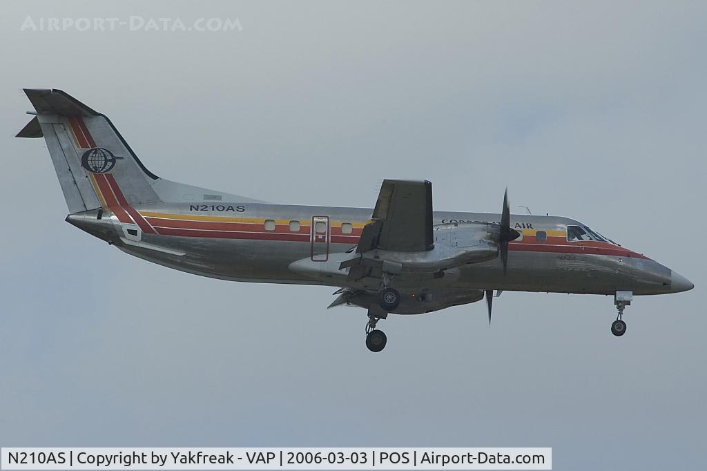 N210AS, 1985 Embraer EMB-120ER Brasilia C/N 120.006, Corporate Air Embraer 120