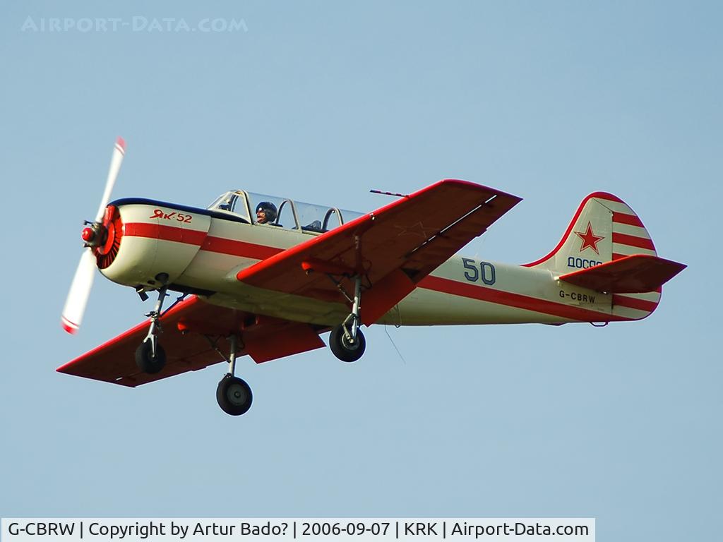 G-CBRW, 1991 Yakovlev (Aerostar) Yak-52 C/N 9111415, Yak 52