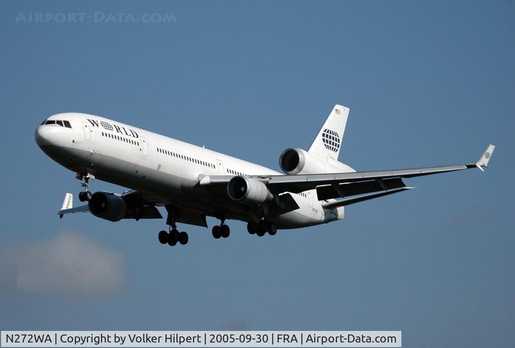 N272WA, 1992 McDonnell Douglas MD-11 C/N 48437, on final at fra