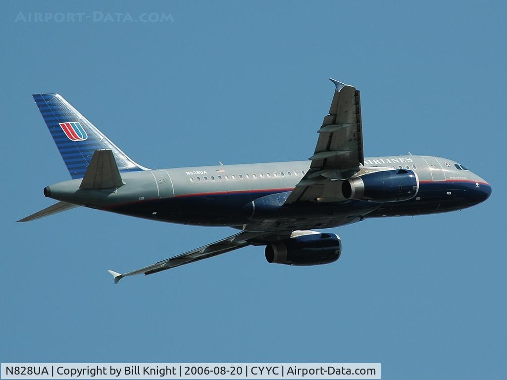N828UA, 1999 Airbus A319-131 C/N 1031, Departing 16