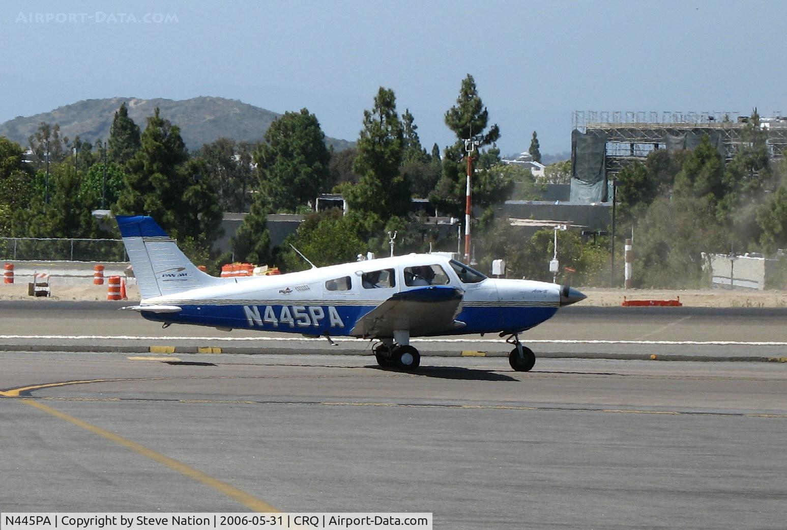 N445PA, 2001 Piper PA-28-181 C/N 2843500, Pan Am Flight Training 2001 Piper PA-28-181 (w/titles) taxying @ McClellan-Palomar Airport, CA