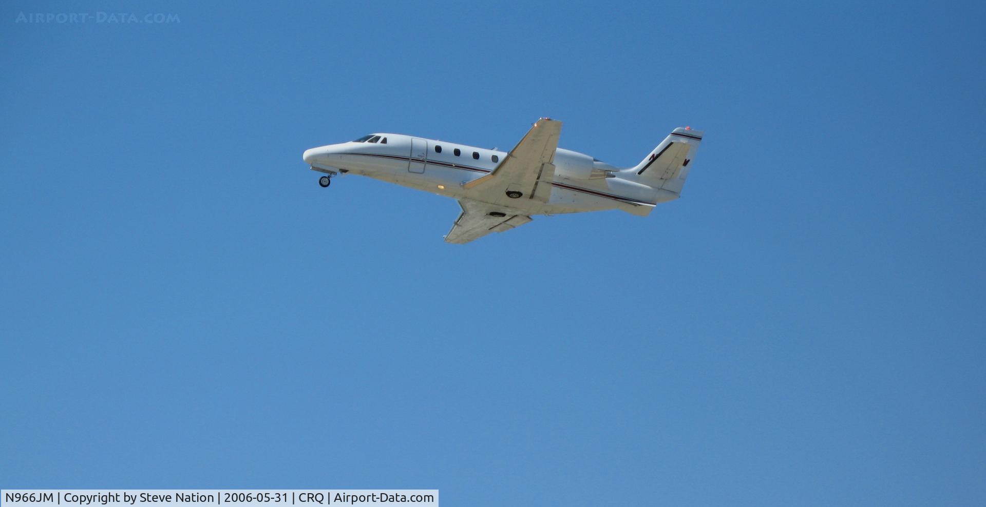 N966JM, 2001 Cessna 560XL C/N 560-5143, Johnson Machinery 2001 Cessna 560XL climbing out @ McClellan-Palomar Airport, CA