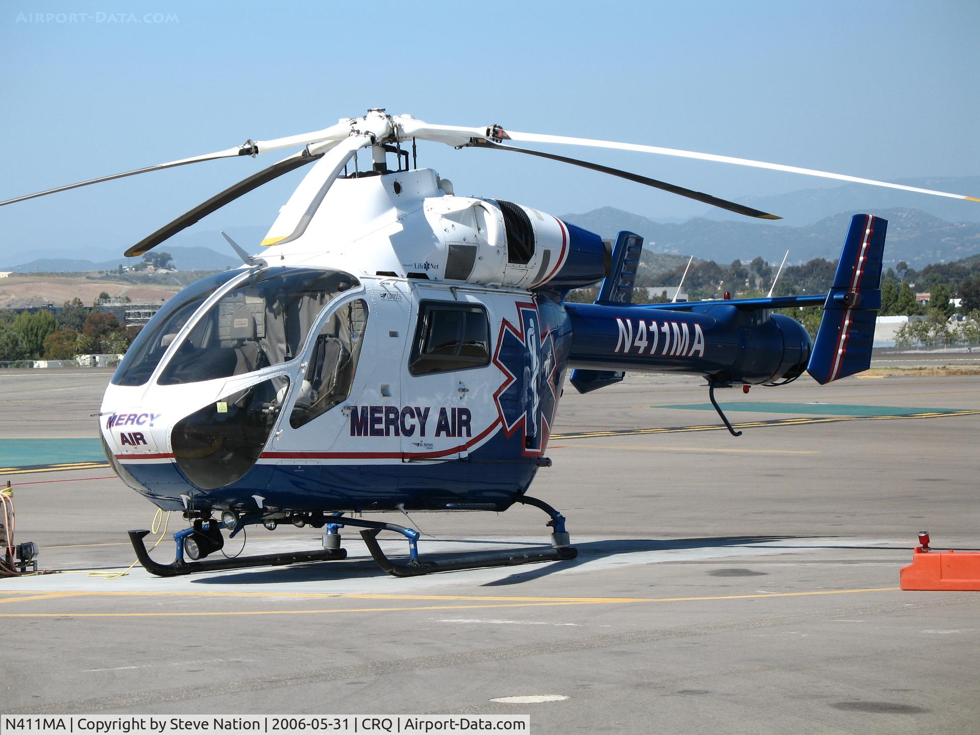 N411MA, 2001 MD Helicopters MD-900 Explorer C/N 900-00091, Mercy Air 2001 MDD MD900 on standby @ McClellan-Palomar Airport, CA