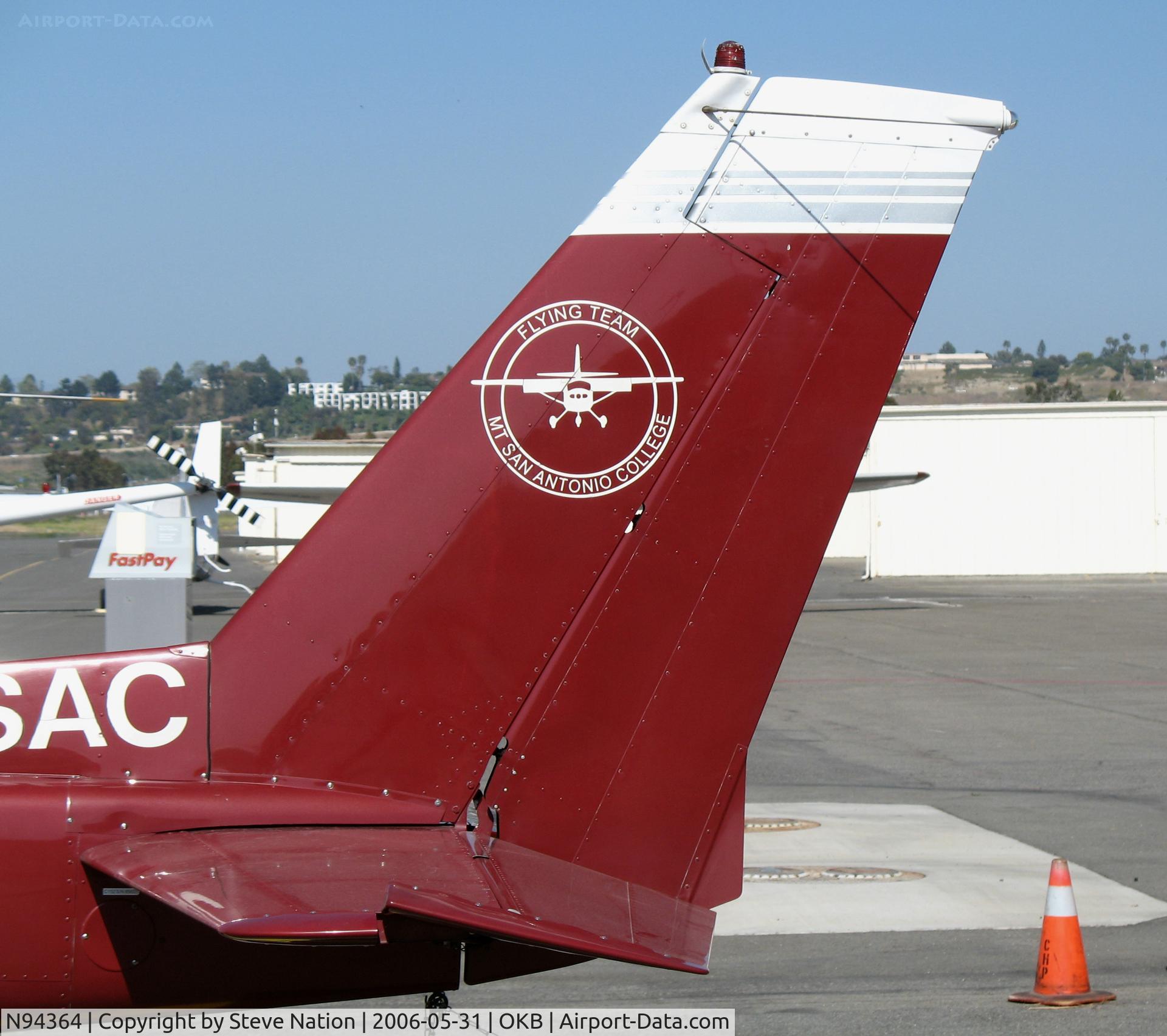 N94364, 1982 Cessna 152 C/N 15285655, Flying Team Mount San Antonio College (tail logo) on 1982 Cessna 152 @ Oceanside Municipal Airport, CA