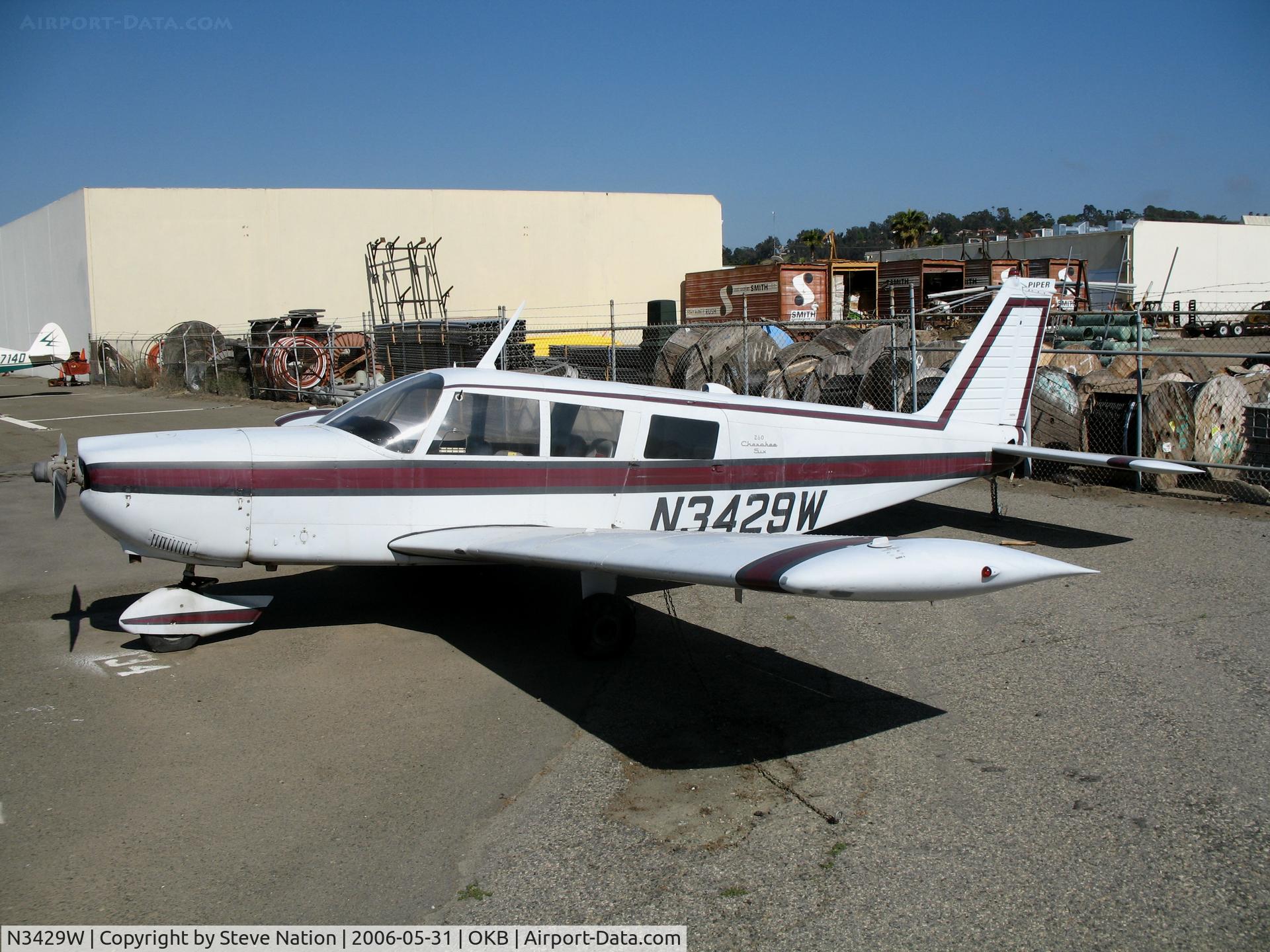 N3429W, 1966 Piper PA-32-260 Cherokee Six C/N 32-290, 1966 Piper PA-32-260 visiting from Lake Havasu, AZ @ Oceanside Municipal Airport, CA