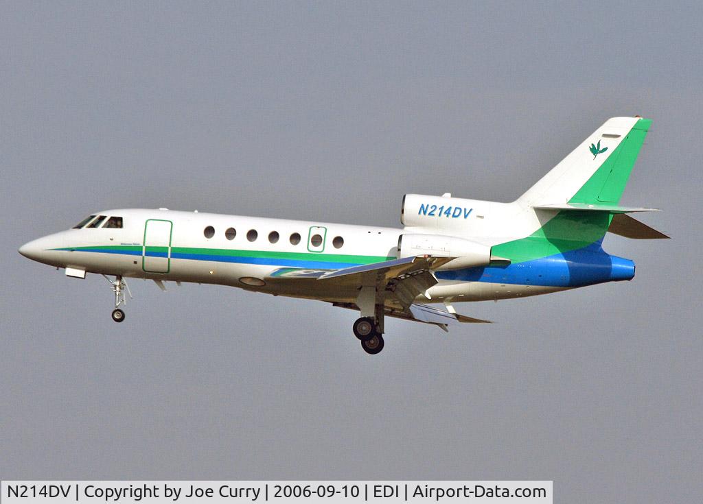 N214DV, 2007 Dassault Mystere Falcon 50 C/N 350, On final approach at Edinburgh Airport