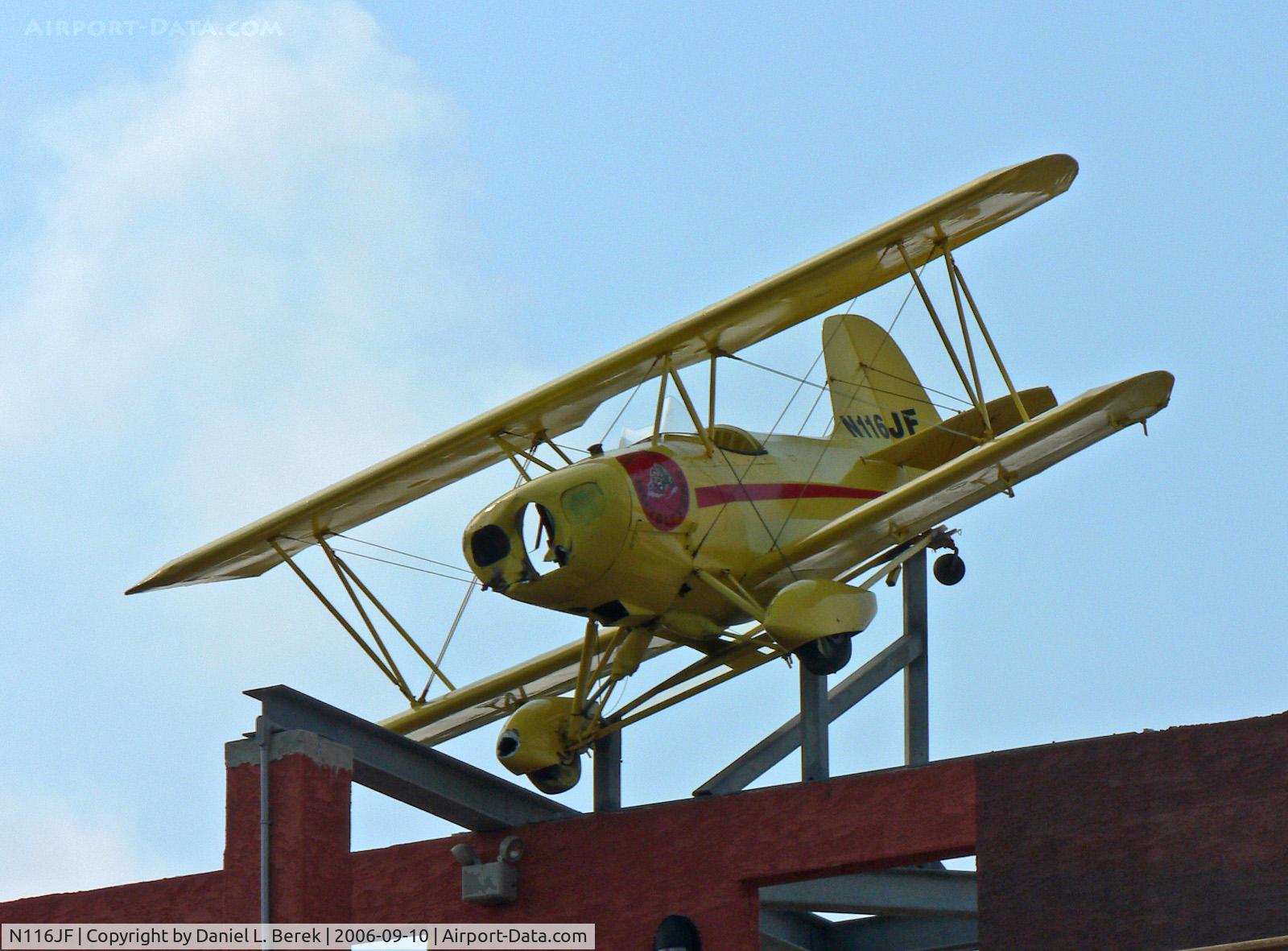 N116JF, 1996 Smith DSA-1 Miniplane C/N DSA1, This Smith Mini Plane was written off under mysterious circumstances; it now adorns the rooftop of Congo Outfitters, a clothing store in Ocean City, NJ. Taken with a Lumix camera, 400-mm lens.