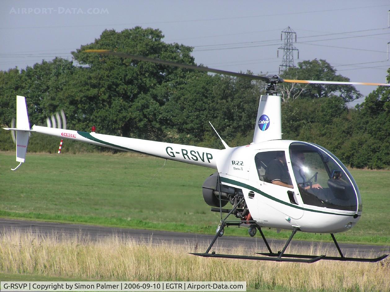 G-RSVP, 1998 Robinson R22 Beta C/N 2788, Robinson R-22 lifting off at Elstree