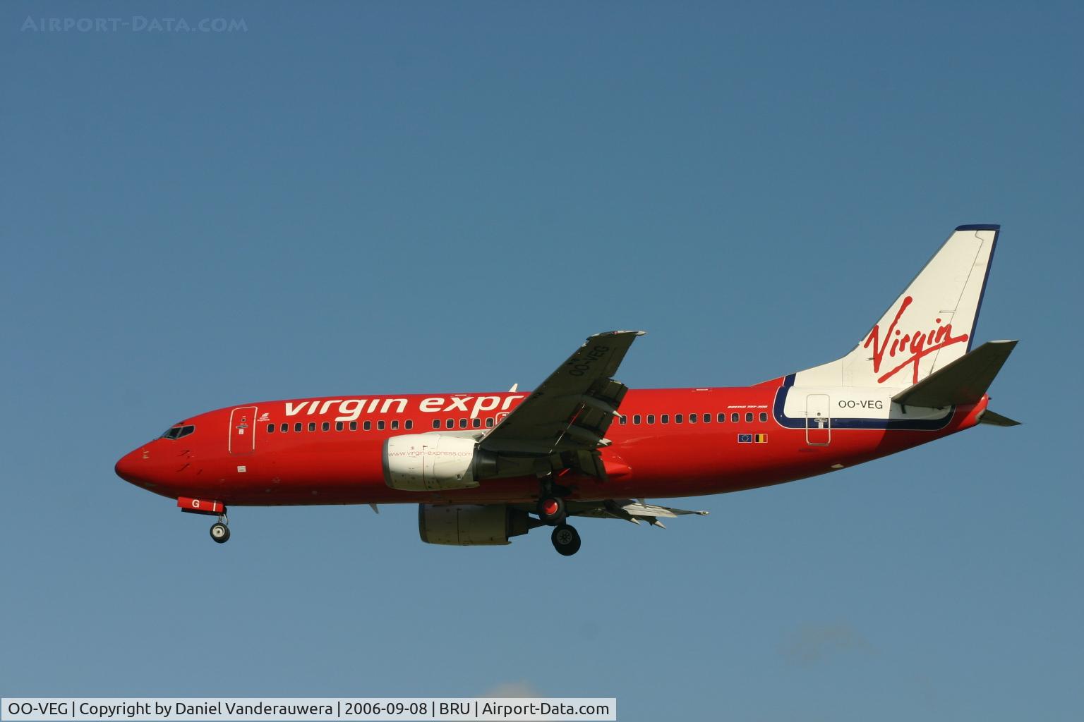 OO-VEG, 1998 Boeing 737-36N C/N 28568, arrival of flight TV303 from Nice (France)