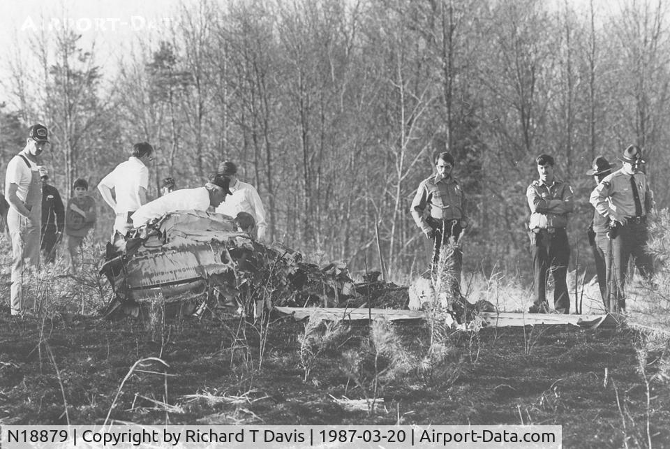 N18879, Beech C23 Sundowner 180 C/N M-1957, Beech C23 crashed March 20,1987 in Semora N.C.Flew out of Danville Va. 3 Fatal.
