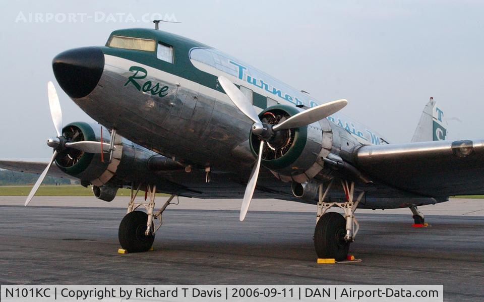 N101KC, 1943 Douglas DC-3C C/N 11639, 'Rose' the 1943 Douglas DC3C at stopover in Danville Va.
