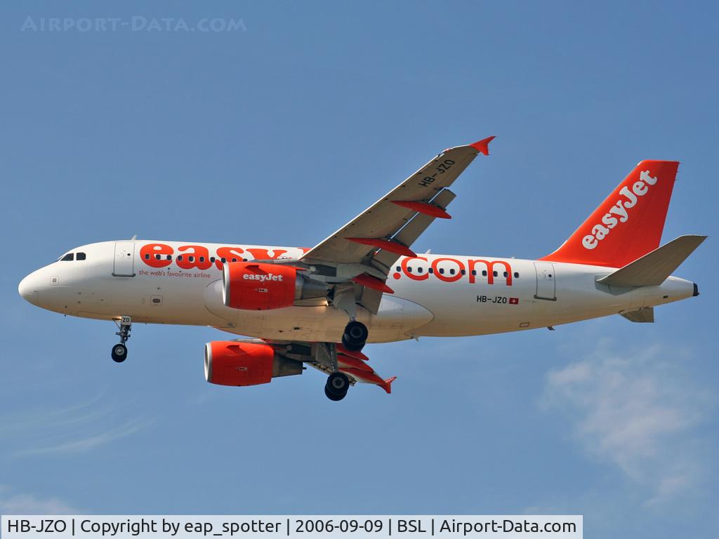 HB-JZO, 2005 Airbus A319-111 C/N 2398, landing on runway 16