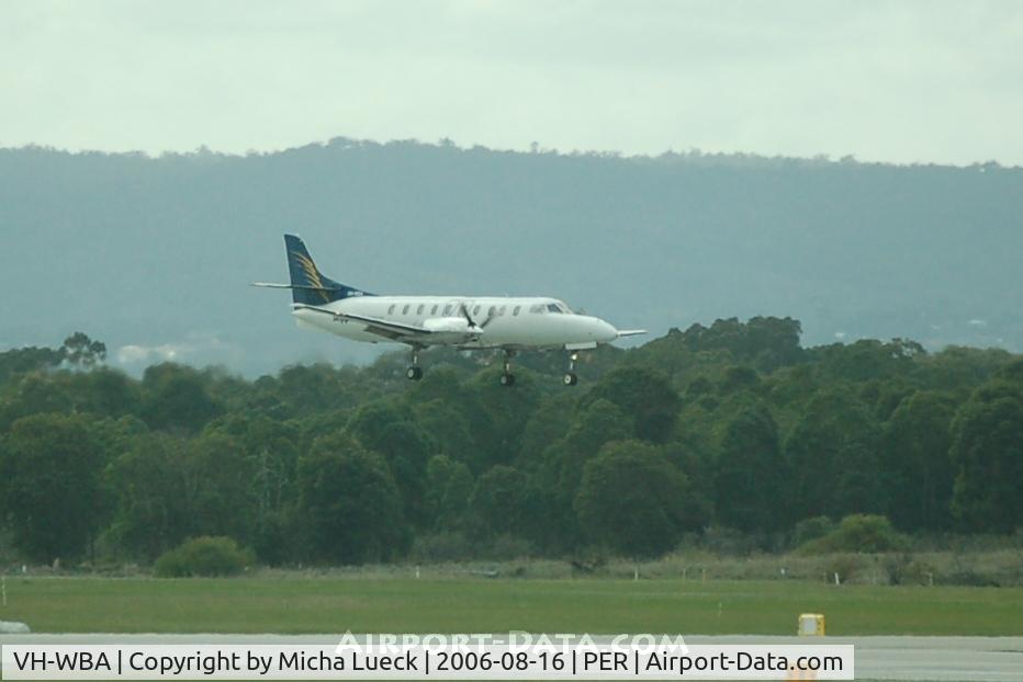 VH-WBA, 1995 Fairchild SA-227DC Metro 23 C/N DC-883B, Moments before touch-down