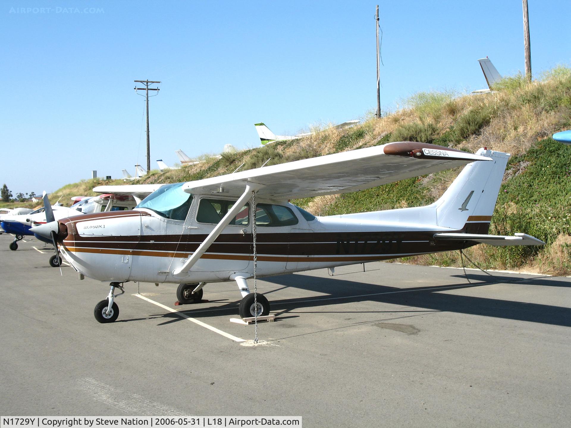 N1729Y, 1978 Cessna 172N C/N 17270229, 1978 Cessna 172N with one of the most difficult registrations to read in America @ Fallbrook Community Airpark Airport (!), CA