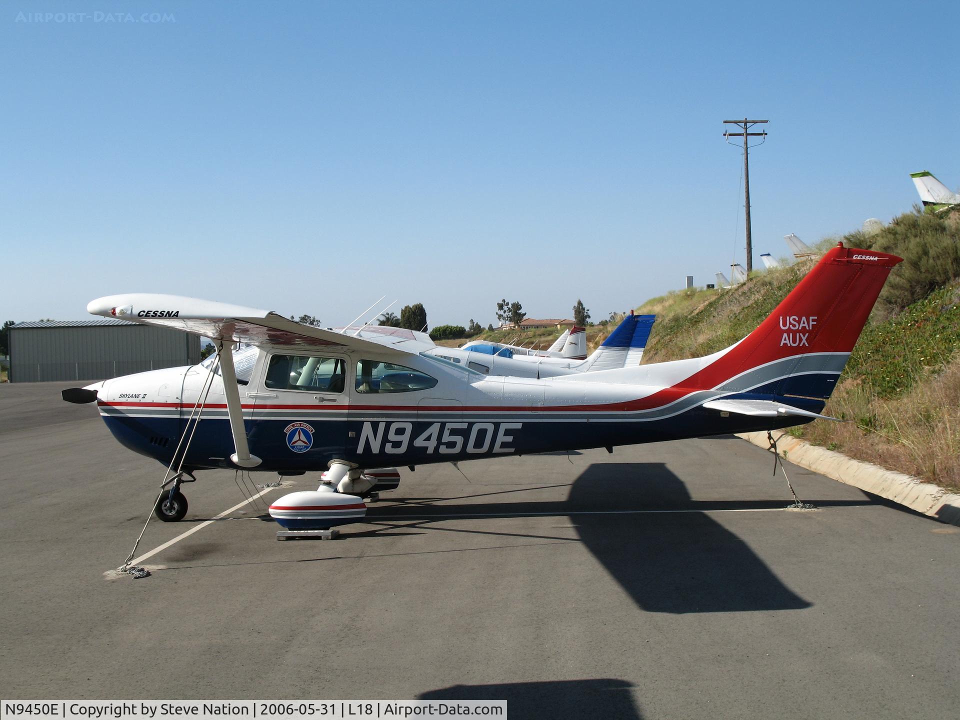 N9450E, 1984 Cessna 182R Skylane C/N 18268412, USAF AUX/Civil Air Patrol 1984 Cessna 182R @ Fallbrook Community Airpark Airport (!), CA