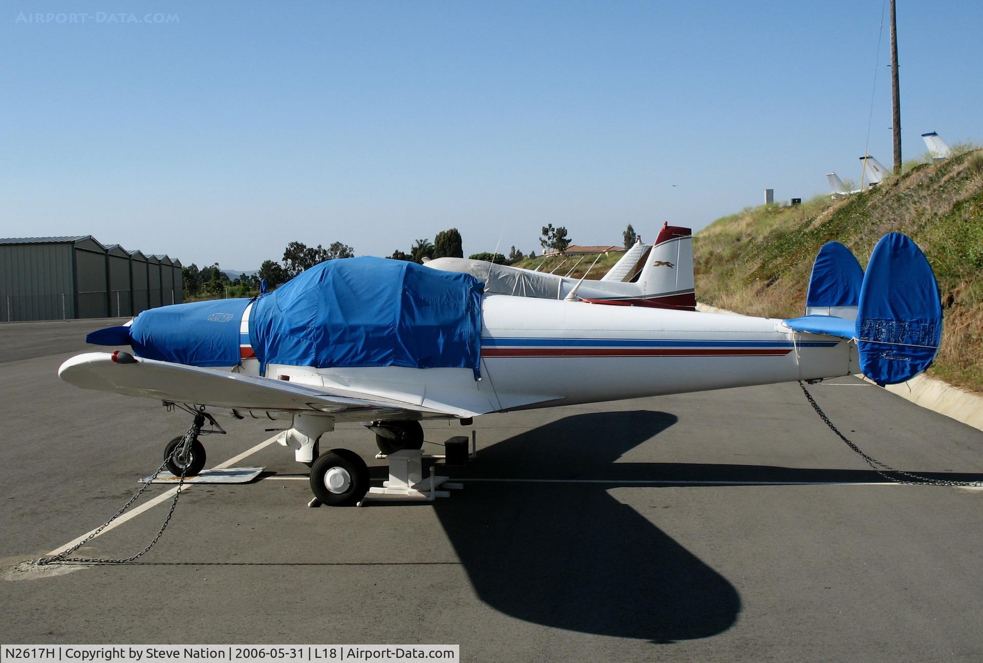 N2617H, 1946 Erco 415D Ercoupe C/N 3242, 1946 Ercoupe 415-D with covers @ Fallbrook Community Airpark Airport (!), CA