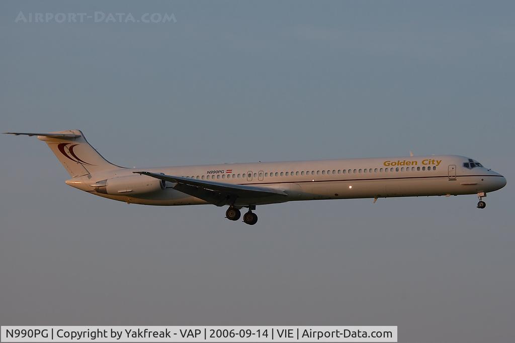 N990PG, 1986 McDonnell Douglas MD-83 (DC-9-83) C/N 49448, Golden City (operated by Map Jets) MD80 will be OE-IKB