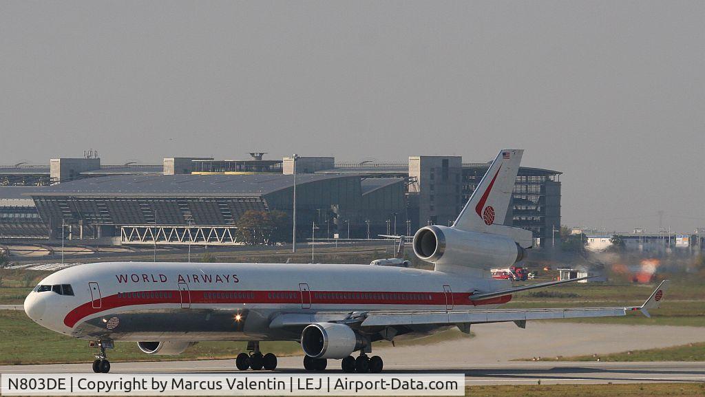 N803DE, 1991 McDonnell Douglas MD-11 C/N 48474, start in Leipzig / Germany