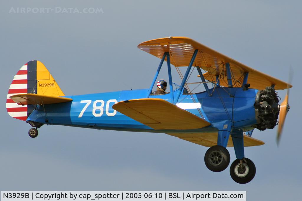 N3929B, Boeing E75 C/N 75-6001, long landing on runway 16