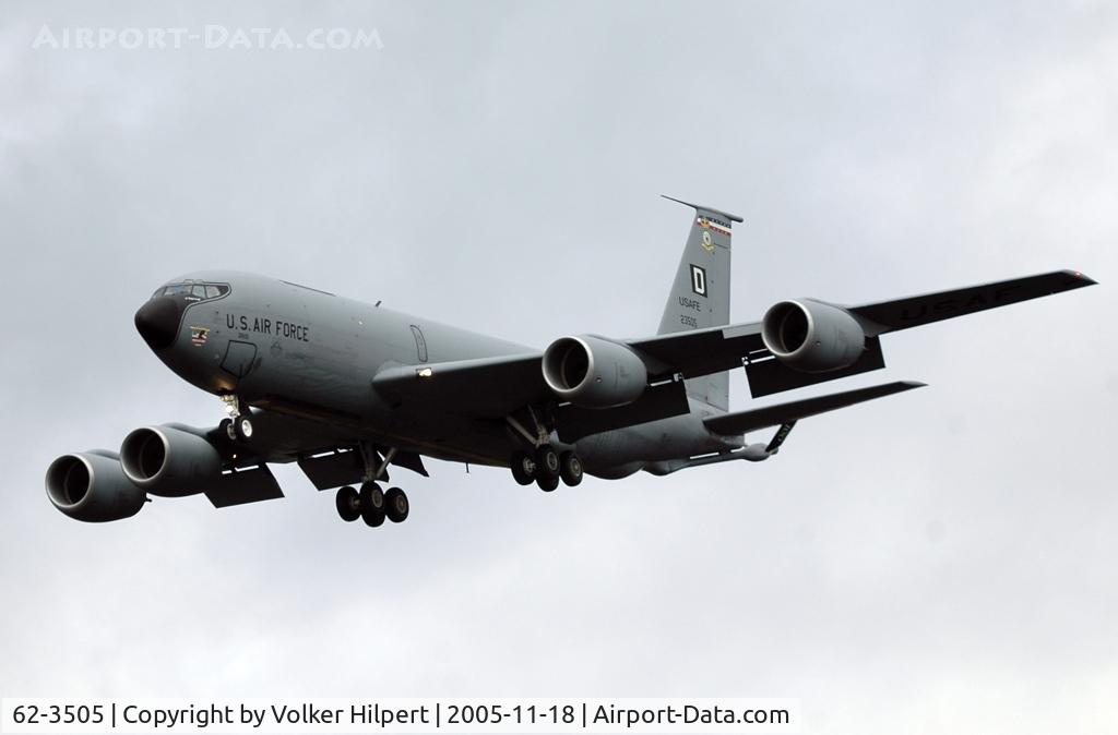62-3505, 1962 Boeing KC-135R Stratotanker C/N 18488, on final at ramstein