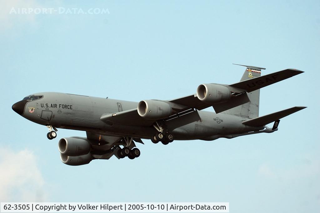 62-3505, 1962 Boeing KC-135R Stratotanker C/N 18488, on final at ramstein