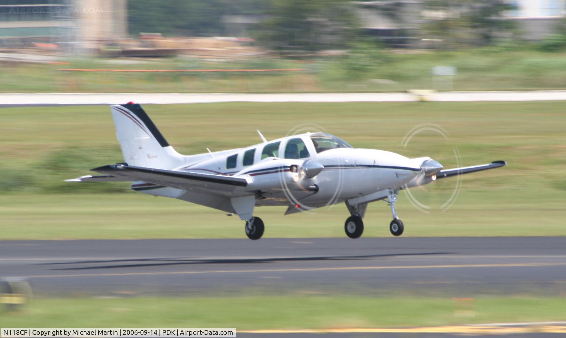 N118CF, 1978 Beech 58 Baron C/N TH-924, Preparing to land 20R