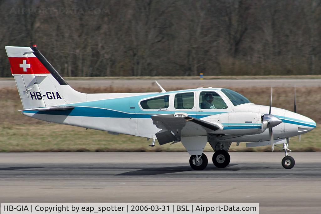 HB-GIA, 1974 Beech 95-B55 Baron Baron C/N TC-1825, Geneva home-based visiting Basel-Aiport