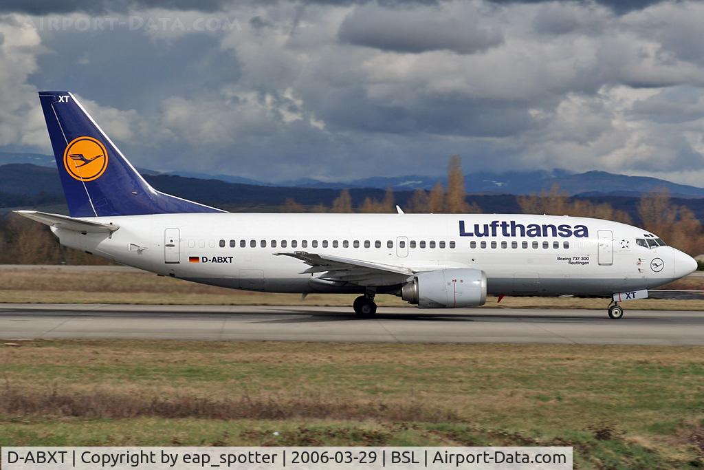 D-ABXT, 1989 Boeing 737-330 C/N 24281, Daprting to Frankfurt FRA