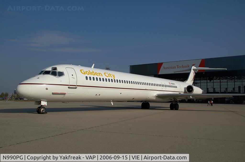 N990PG, 1986 McDonnell Douglas MD-83 (DC-9-83) C/N 49448, Golden City (operated by Map Jets) MD80 will be OE-IKB
